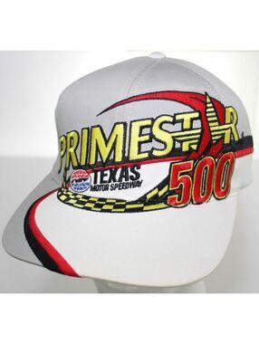 Vintage Primestar 500 Texas Motor Speedway Hat NASCAR Snapback Cap - Gray/White